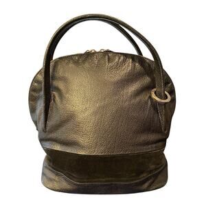 Stuart Weitzman Dome Shoulder Leather/suede Bag in Black